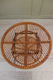 Table tripode en rotin des années 50 "Condesa"