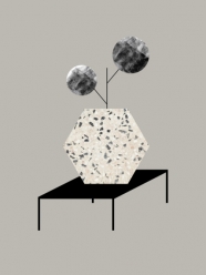 lavmi - design tchèque - petit mural "terrazzo" (gris)