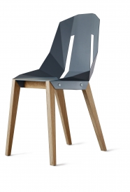 tabanda - chaise "Diago"  bleu gris - RAL 7031 - design polonais