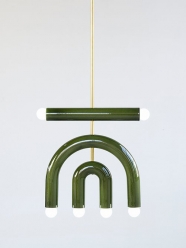 Suspension TRN light D1 - vert - en céramique et laiton - Pani Jurek