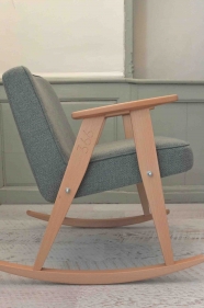 rocking chair "366"  Jozef Chierowski - 366 Concept  - tweed aquagreen