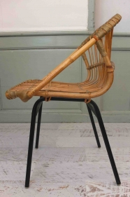 Fauteuil en rotin des années 60 "Fénix"