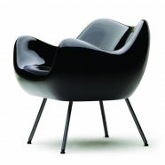 design polonais - roman modzelewski  - fauteuil RM58 classique - noir - vzor