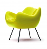 design polonais - roman modzelewski  - fauteuil RM58 classique - jaune - vzor