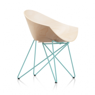Fauteuil  RM56 WOOD - pieds turquoise