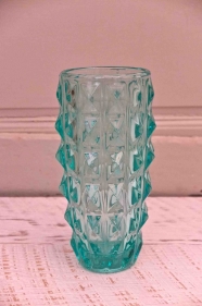Vase en verre  de style Bruxelles "Turquoise"