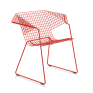 Fauteuil  GRID 55 - résille métal rouge