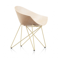 Fauteuil  RM56 WOOD - pieds jaune