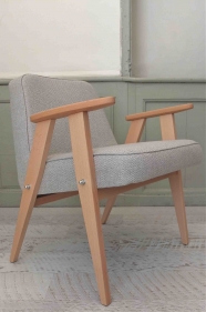 fauteuil 366 -  Jozef Chierowski - 366 Concept - tweed white - chêne clair