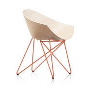Fauteuil  RM56 WOOD - pieds orange