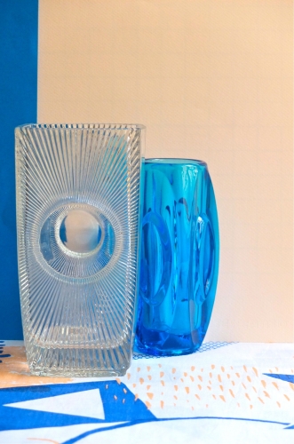vase tcheque vintage verre de boheme des annees 70 Hotel Praha slavia vintage 