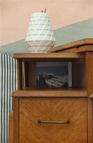 Slavia Vintage bureau pieds compas Zig Zag 