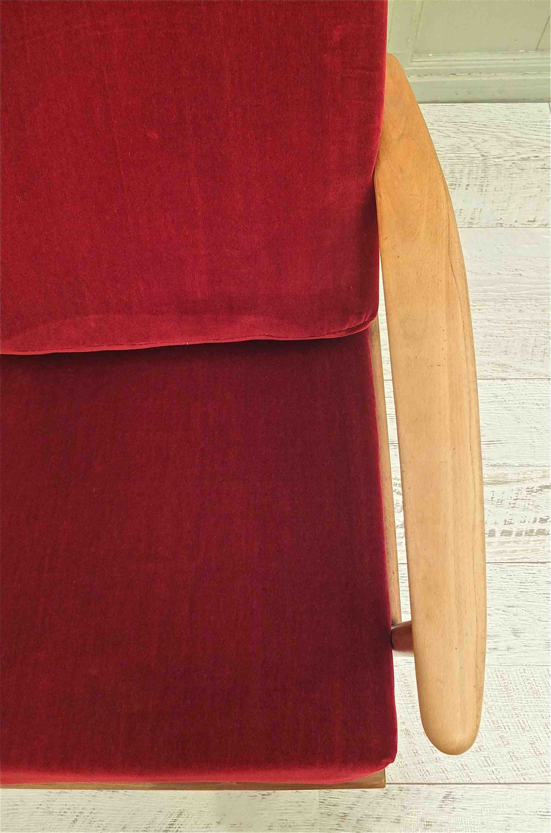 Slavia vintage fauteuil des années 50 modèle "Winnipeg" accoudoir