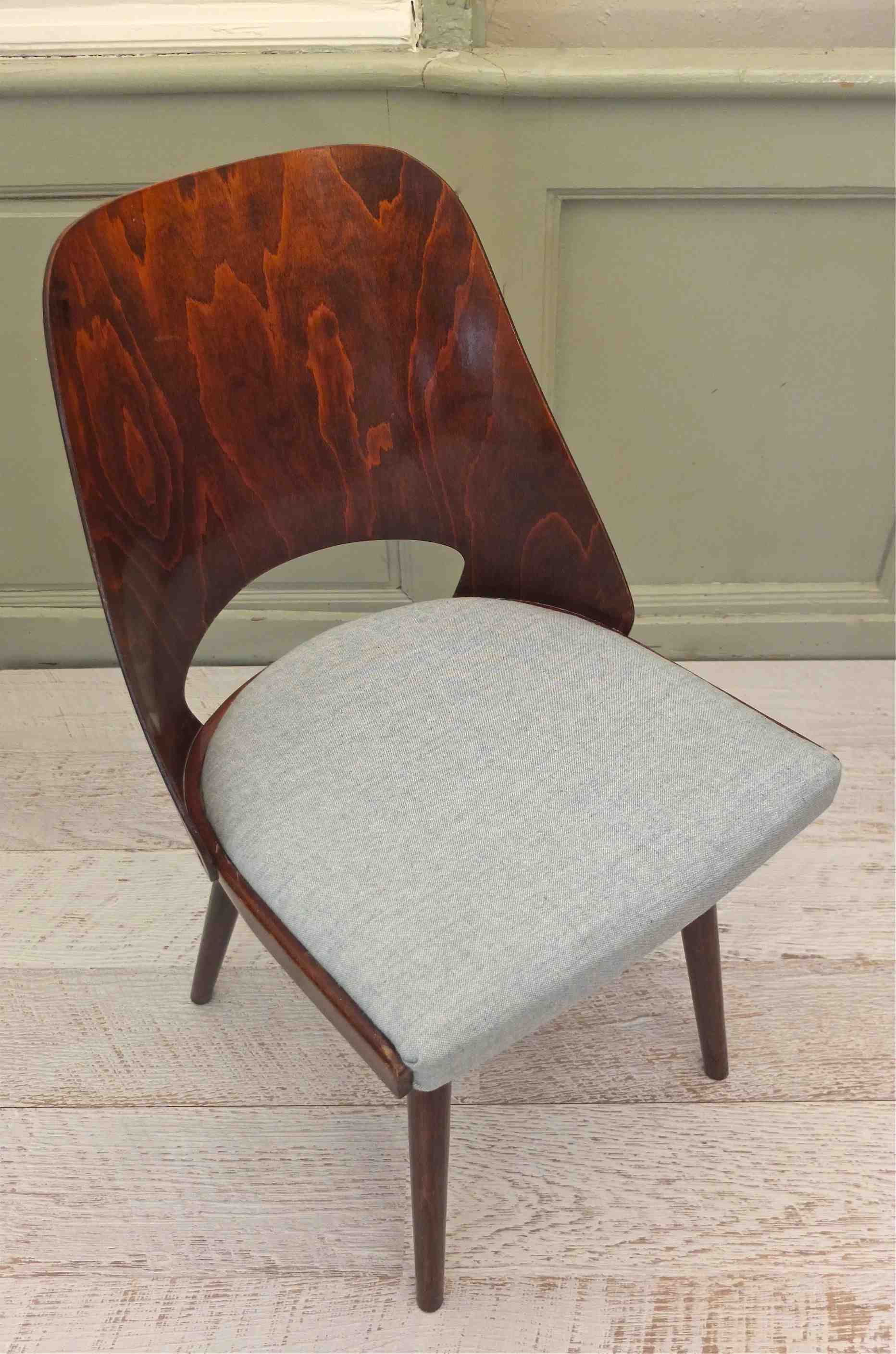 Slavia Vintage chaise Ton en bois thermoformé des années 60 vintage "Kava"  photo 