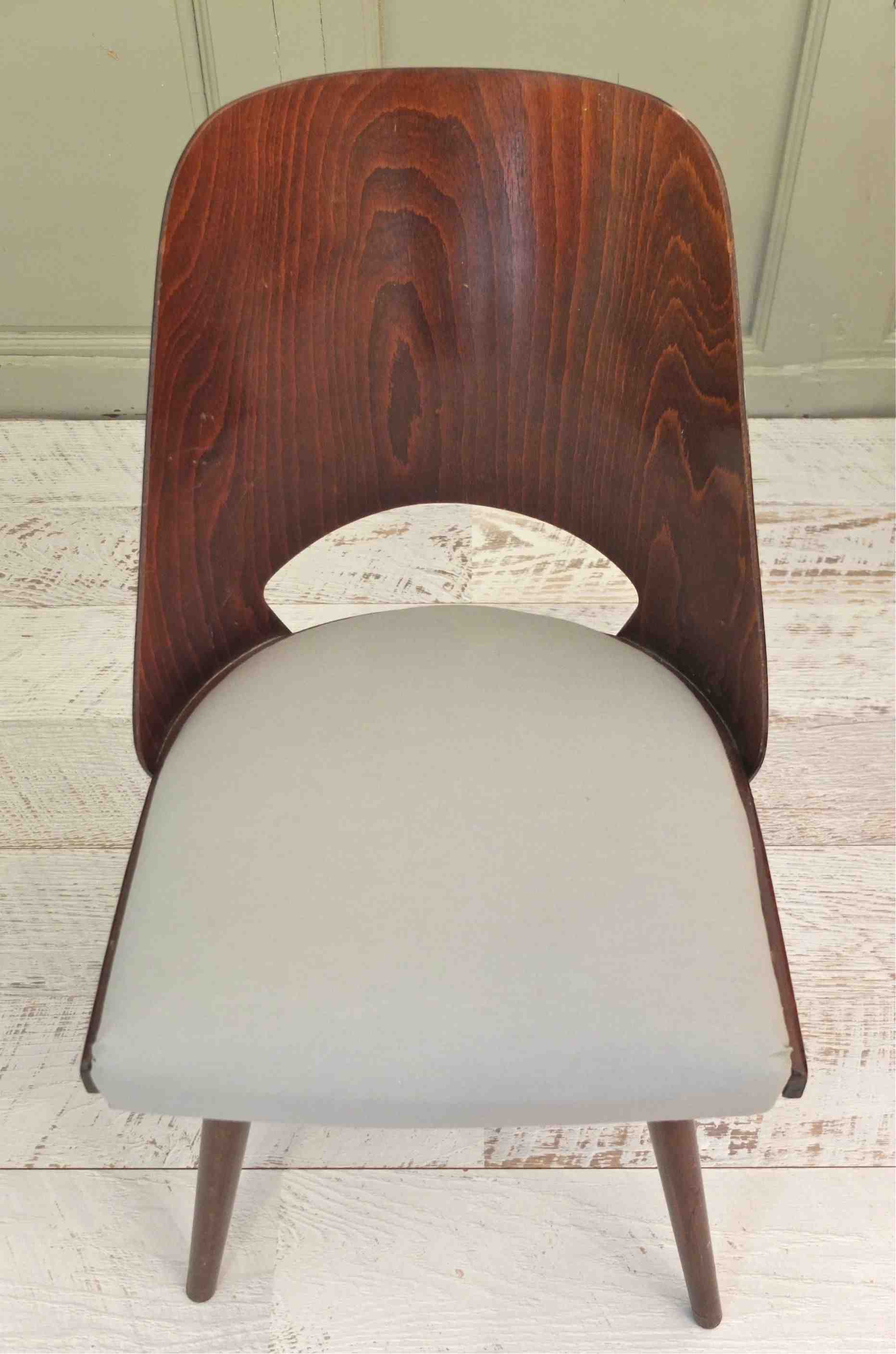 chaise ton en bois courbe annees 60 "kava 3" Slavia Vintage 5