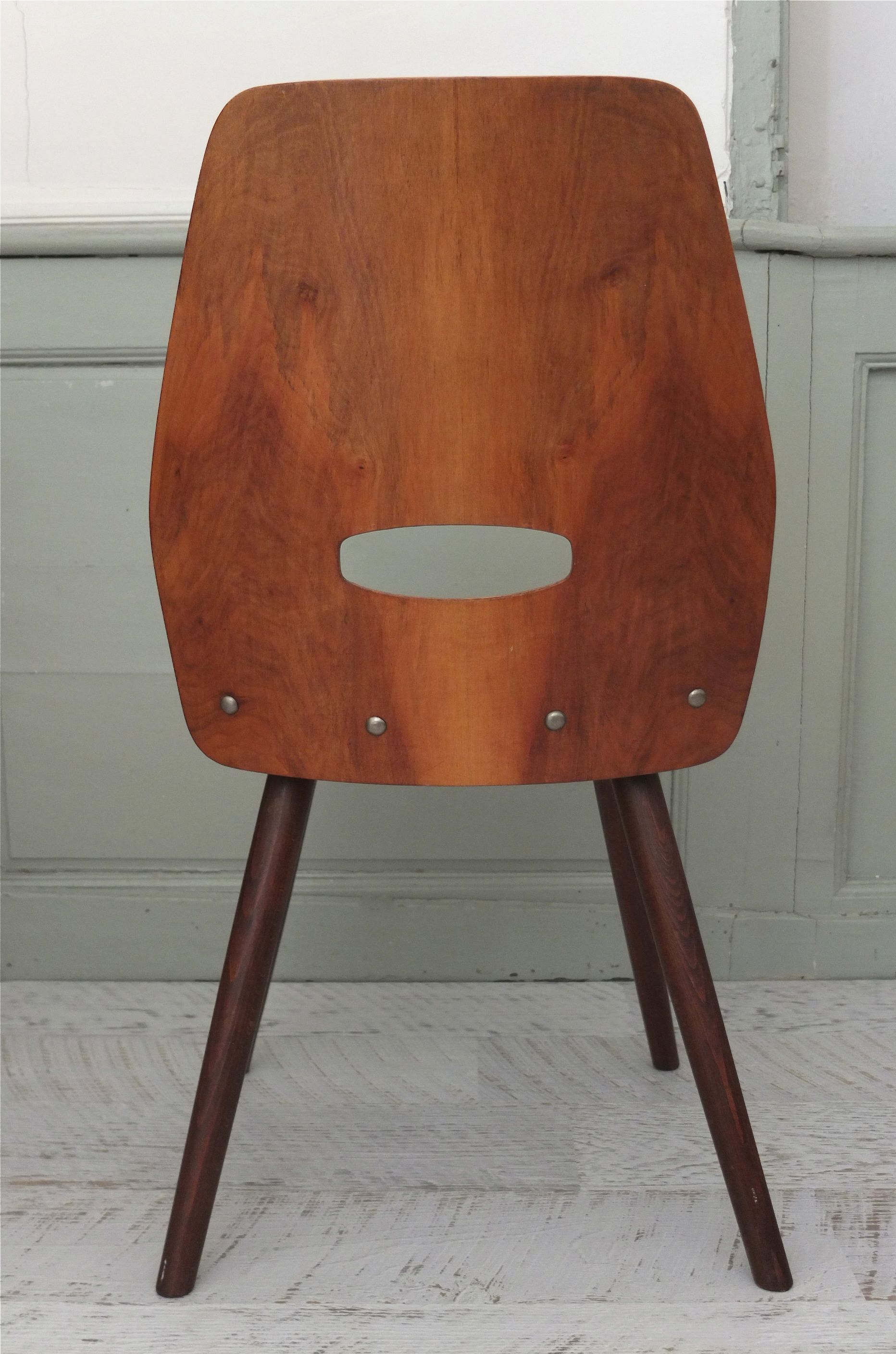 Chaise tcheque vintage en bois courbe des annees 50 Fox  3
