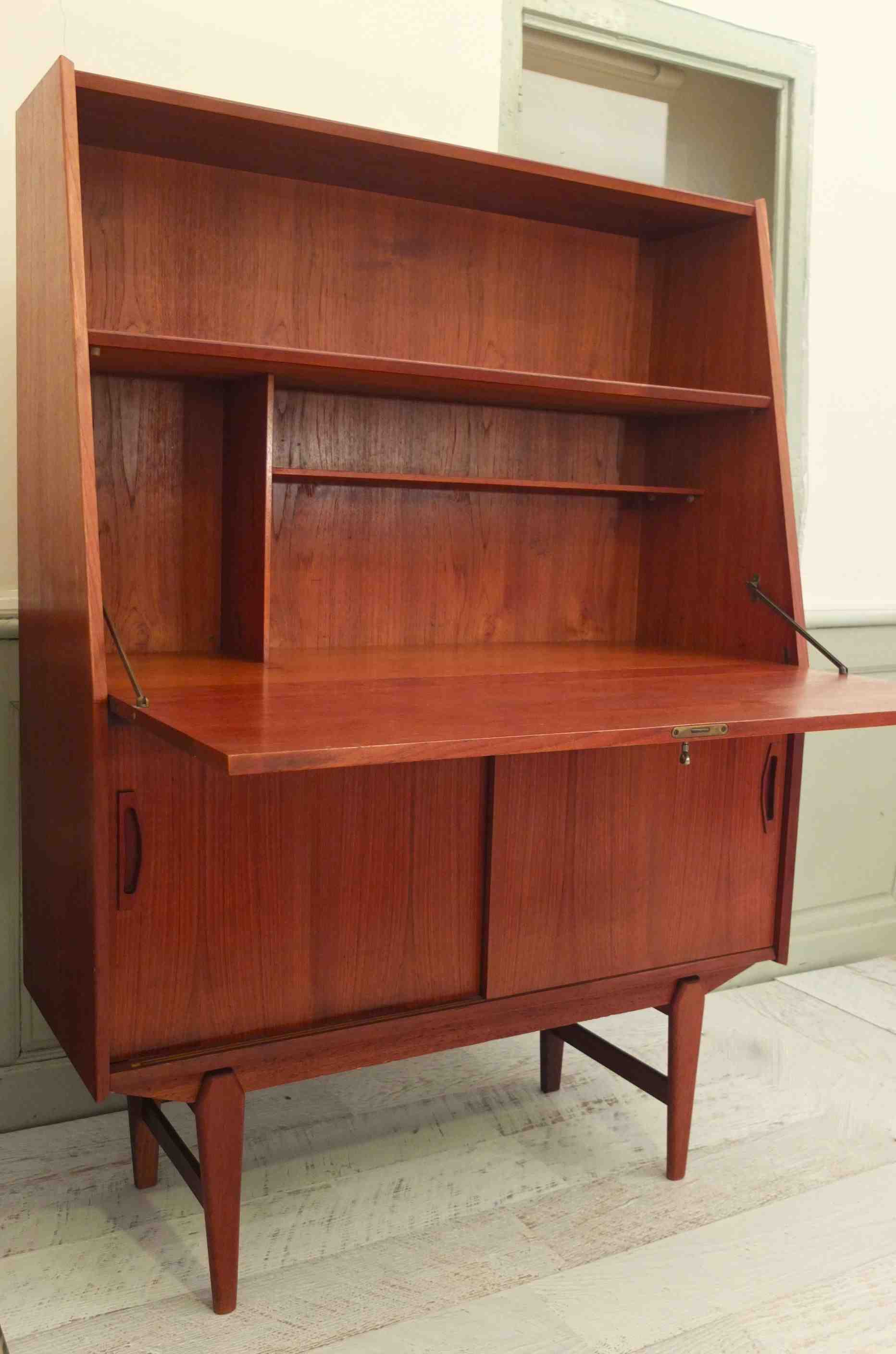 Slavia Vintage secrétaire en teck des années 60 modèle "Rotterdam" 