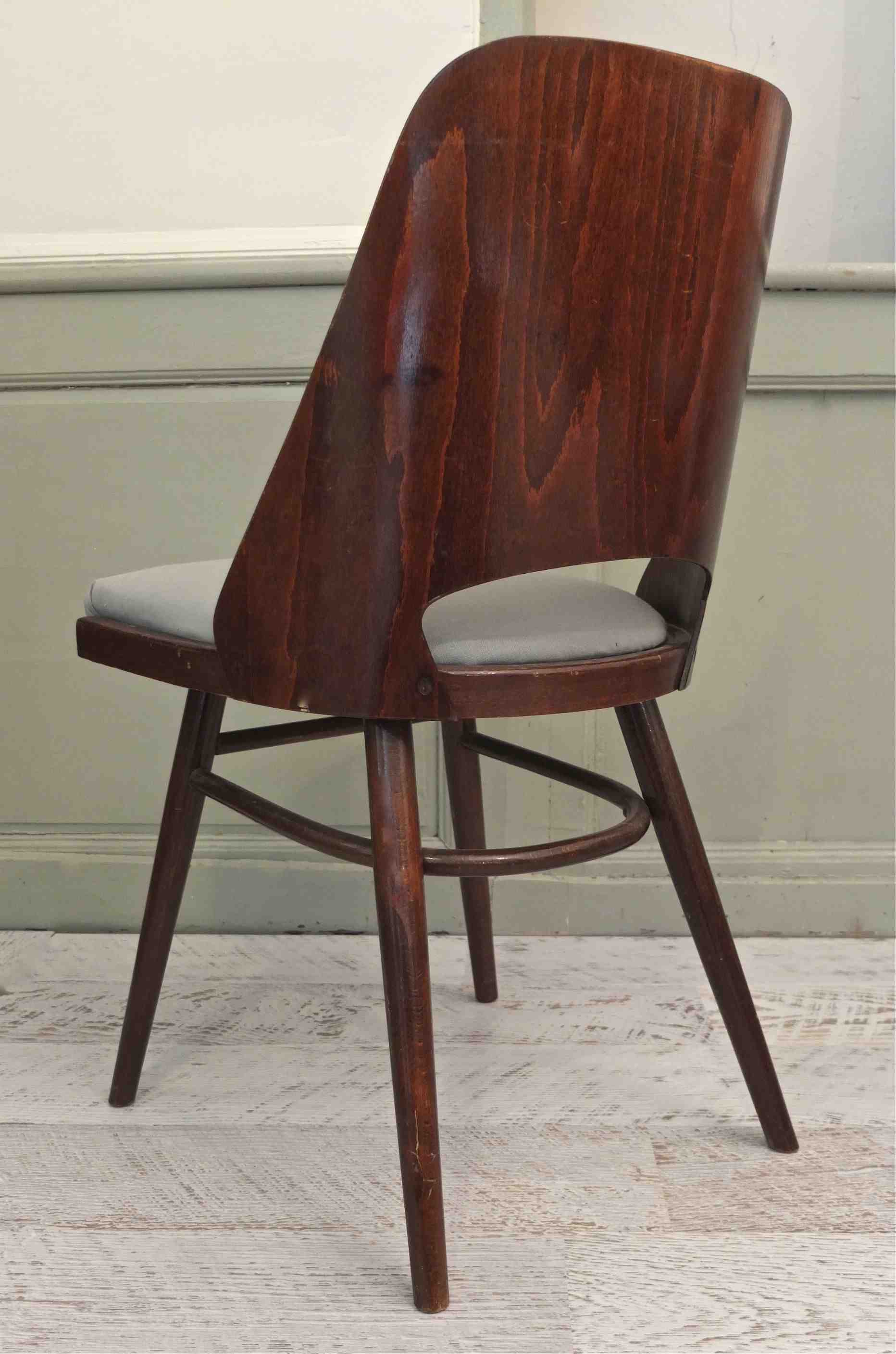 chaise ton en bois thermoforme annees 60 "kava 3" Slavia Vintage 3