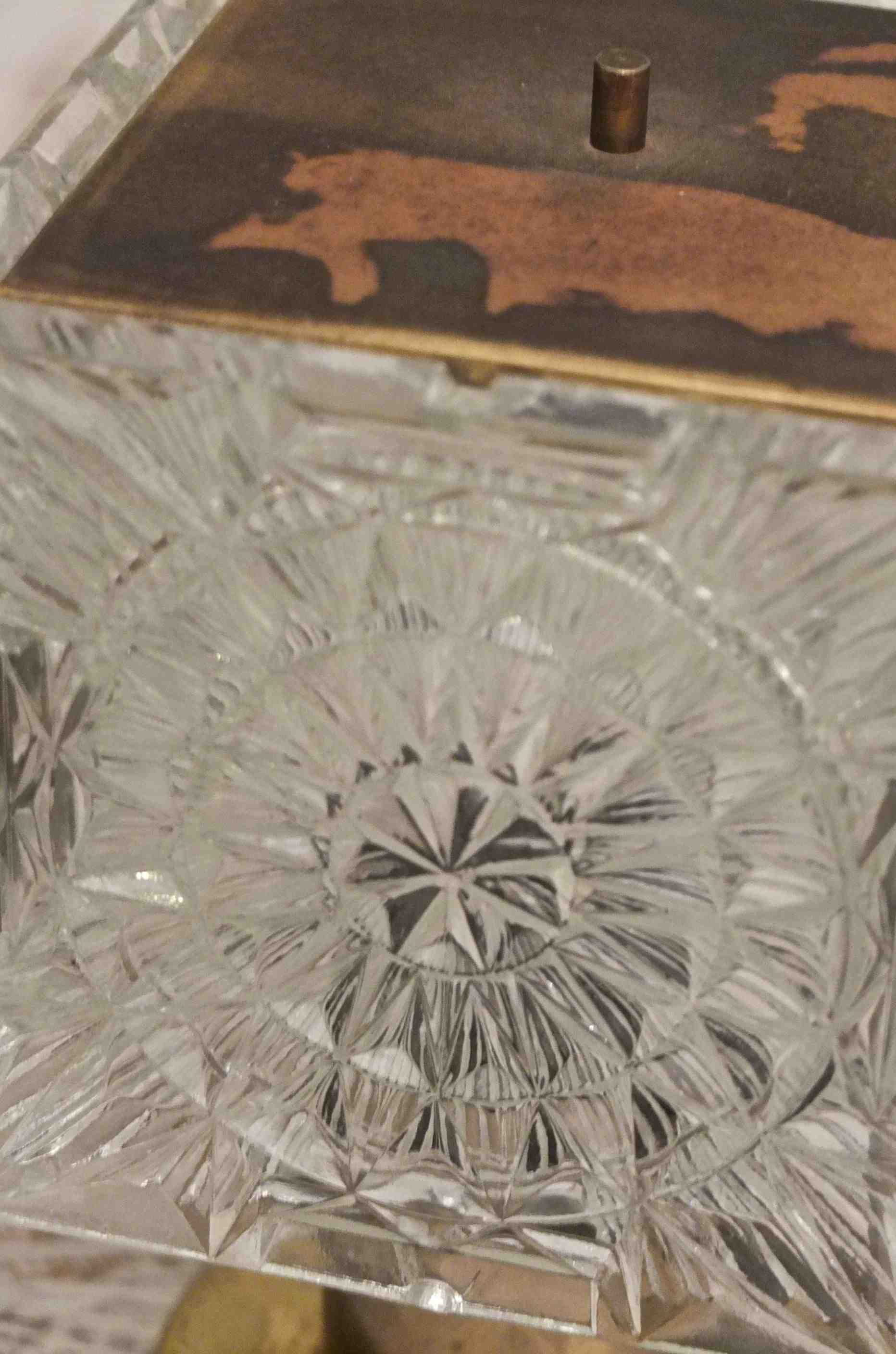 Slavia Vintage lampe des années 80 en verre modèle "Glasnost" détail travail du verre