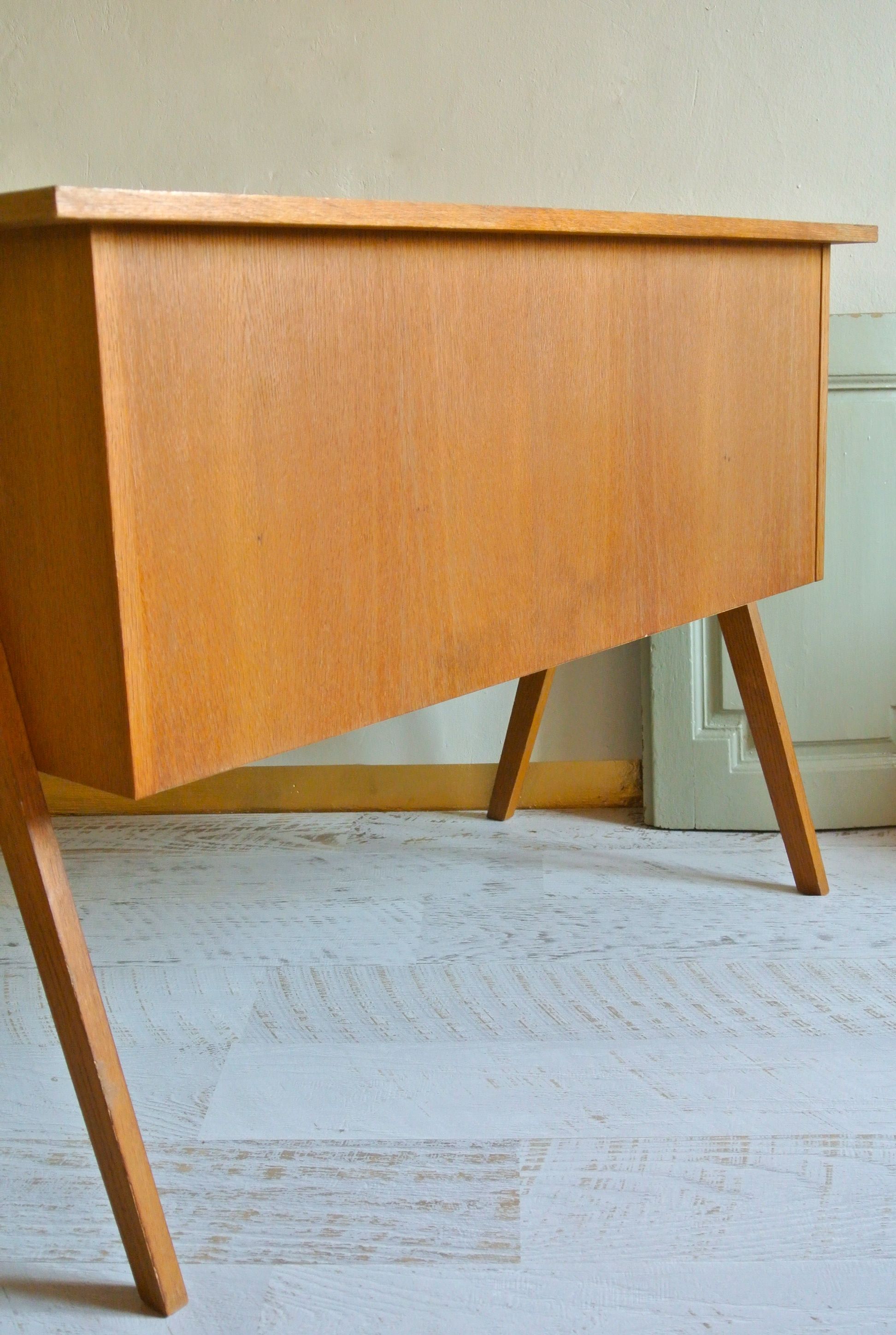 Slavia vintage partie arrière bureau vintage en bois années 50 modèle "Architekt" 