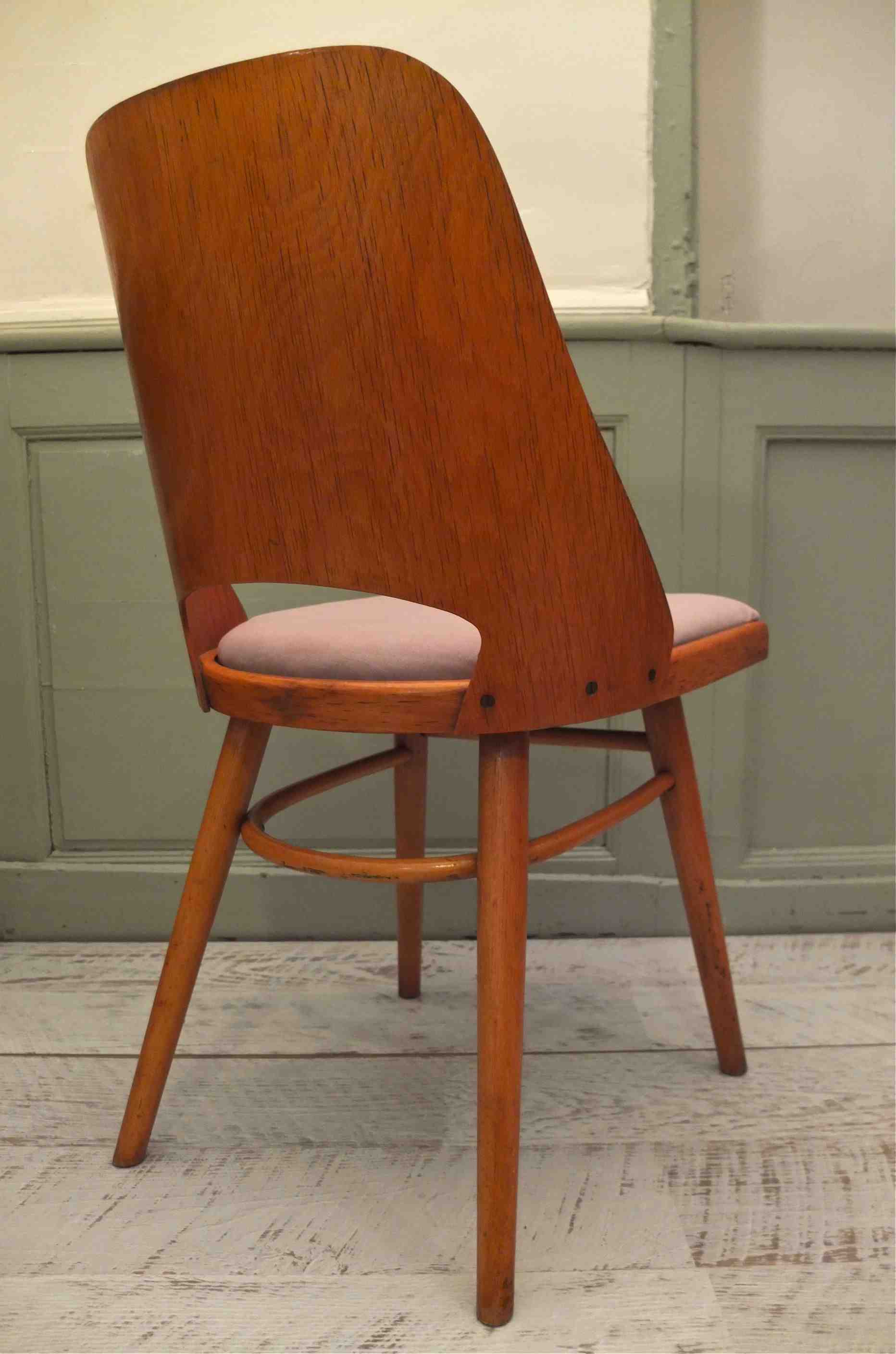 chaise en bois courbe annees 60 vintage "Bentwood2" Slavia vintage 10