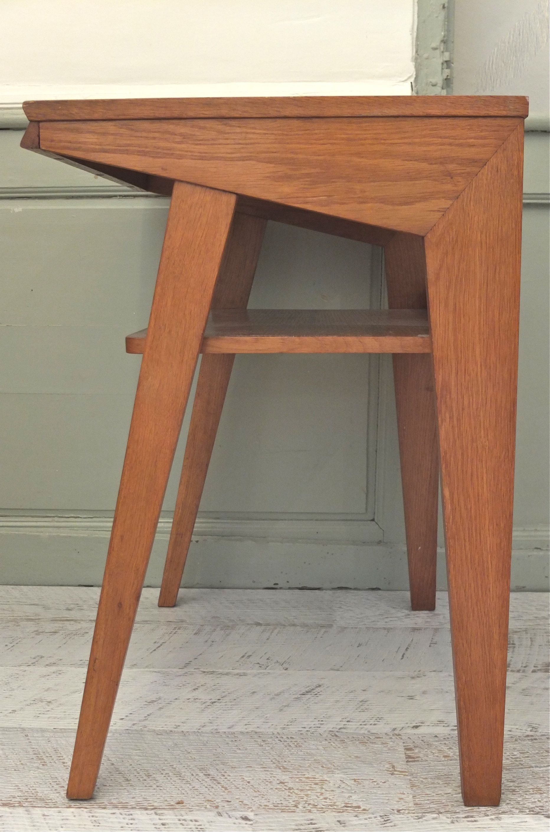 petite table bois pieds compas annees 60 "Angular" Slavia Vintage 8