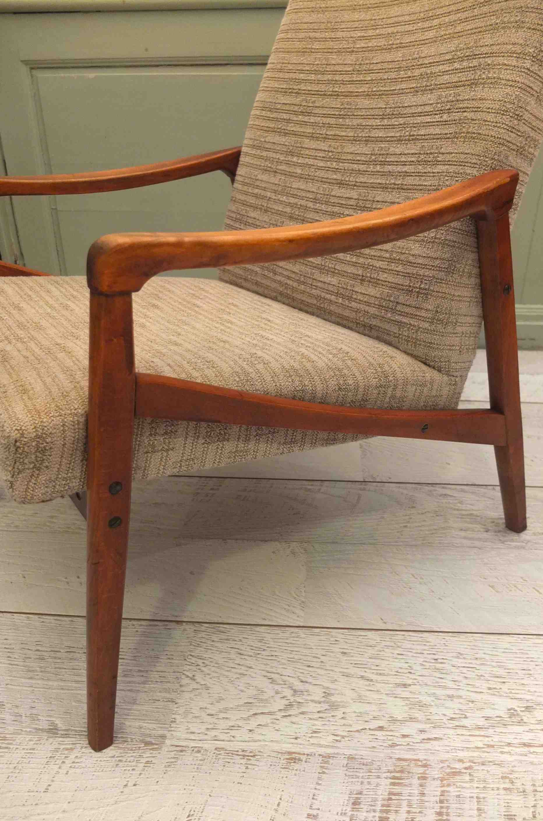 Slavia Vintage Fauteuil scandinave des années 50 "Nyborg" accoudoir droit photo côté