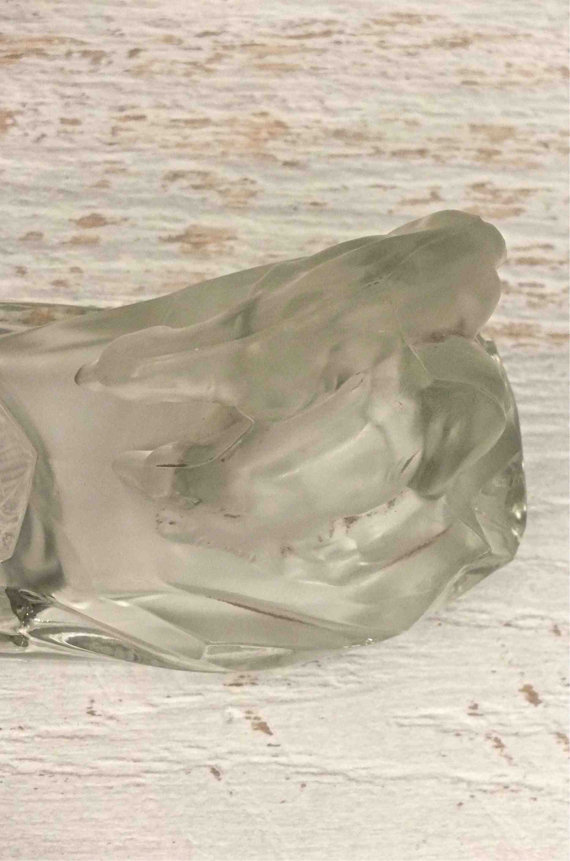 Slavia Vintage ours polaire en verre aux lignes Art Déco "Arctique" vide-poche