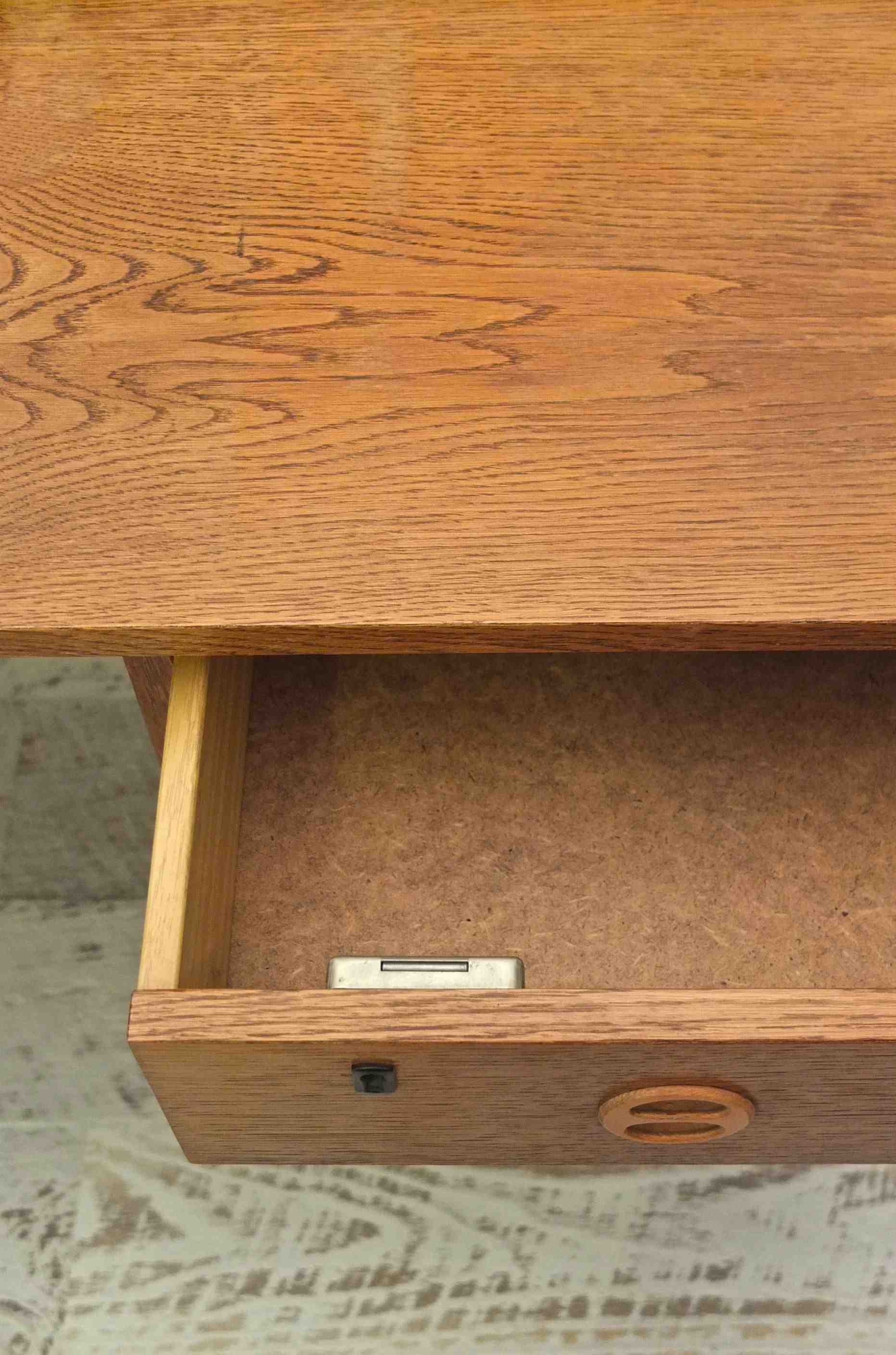 Slavia Vintage bureau en bois allemand vintage de style scandinave annees 60 "Essential" intérieur tiroirs