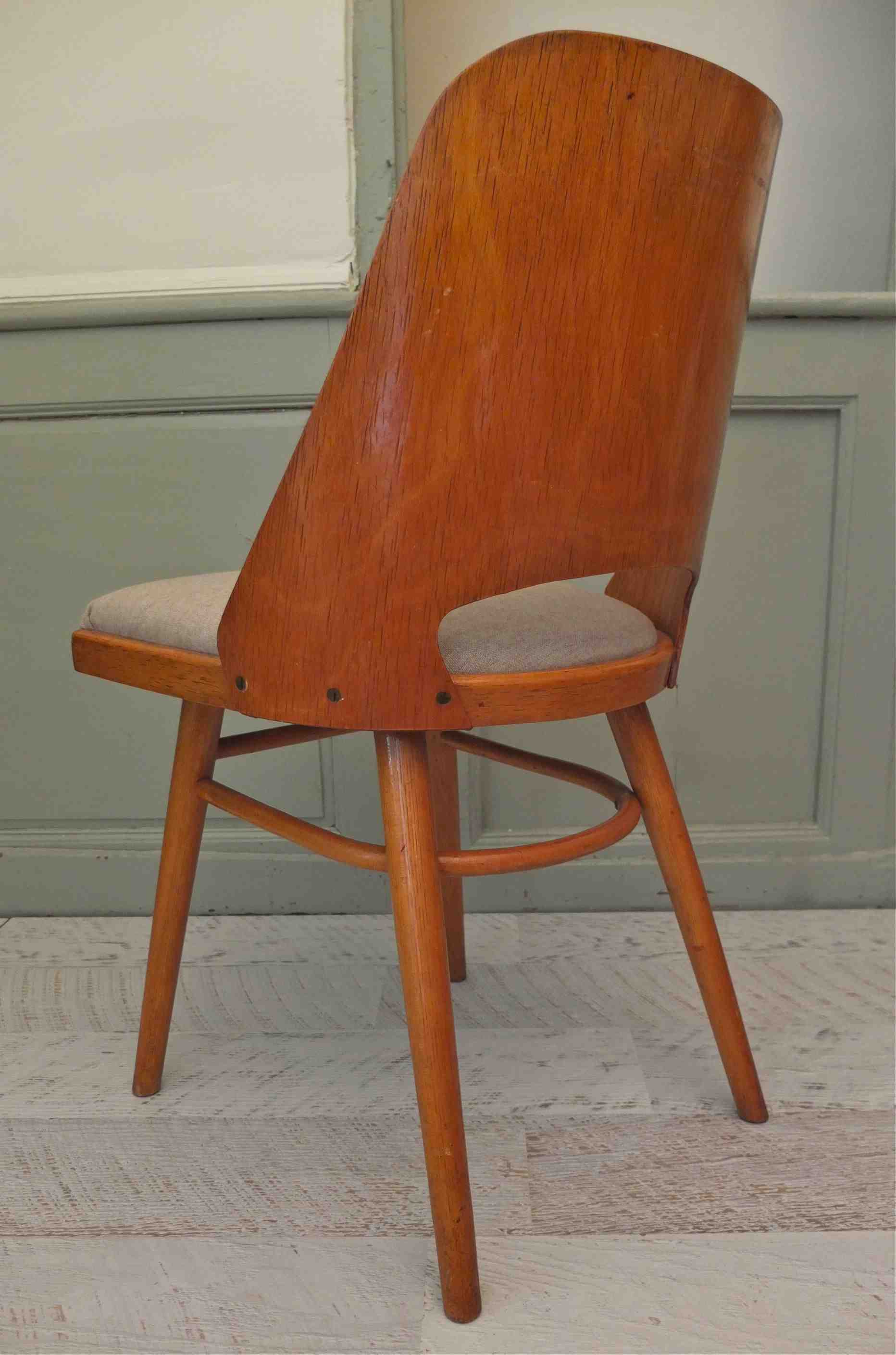 Chaise TON Thonet dossier en bois courbé  Baumann Arco III Slavia Vintage 8