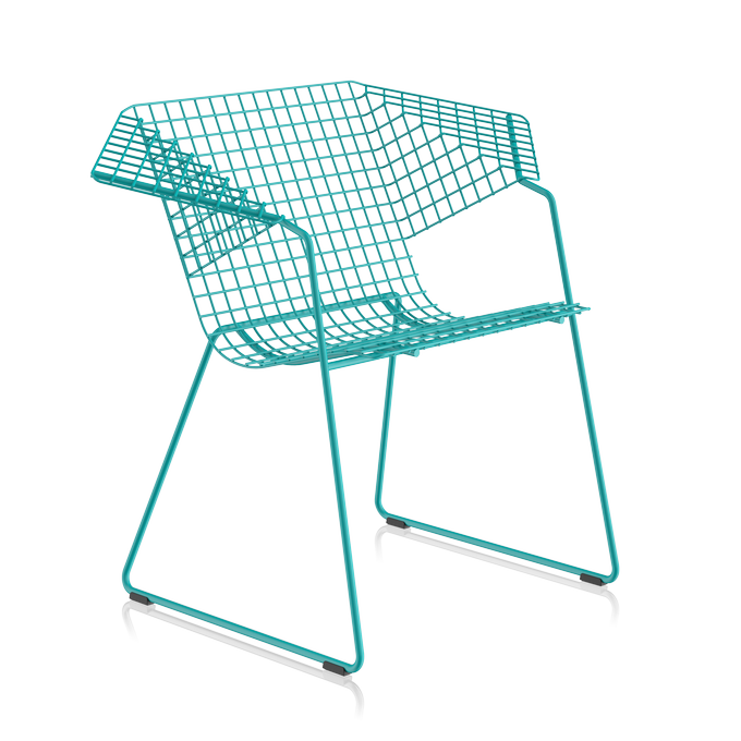 fauteuil_grid 55_turquoise_vzor_slaviavintage