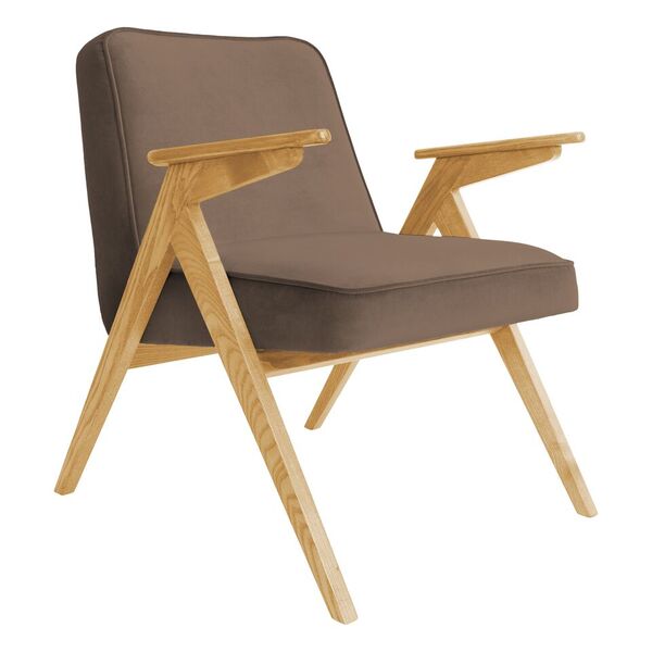 fauteuil bunny _ 366 concept_ fauteuil pieds compas_ velvet _velours taupe_slavia vintage