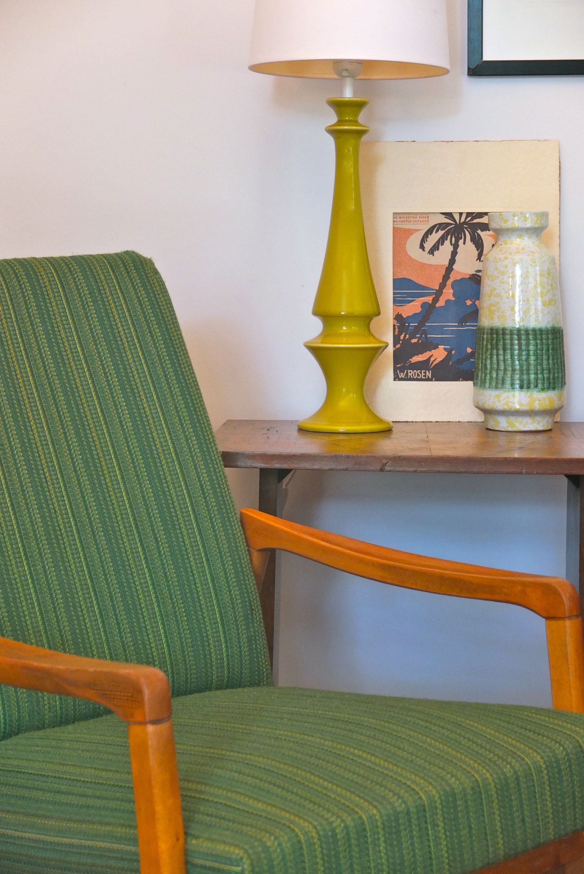 fauteuil modernsite annees 50 annees 60 vert tropical slavia vintage